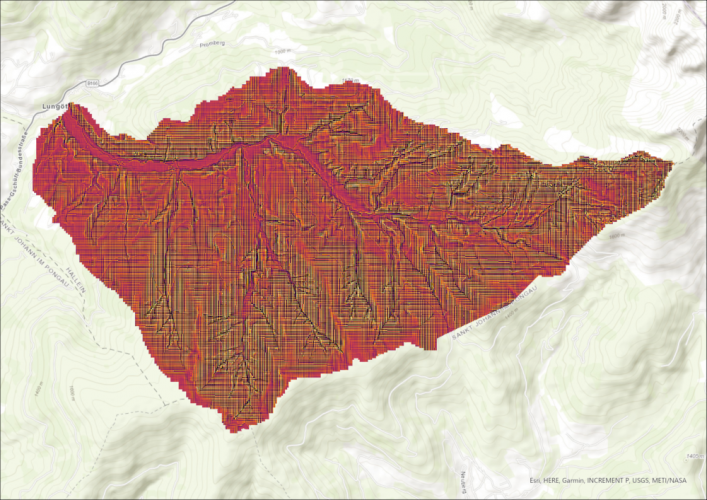 Image 20: Curvature as calculated by the ArcGIS Pro function.