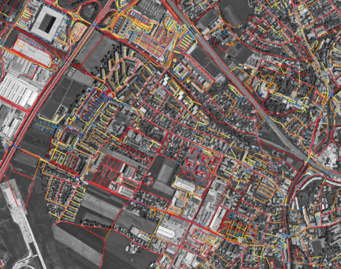 Image 2: Color-coded visualization of the categorization of the road features by length.