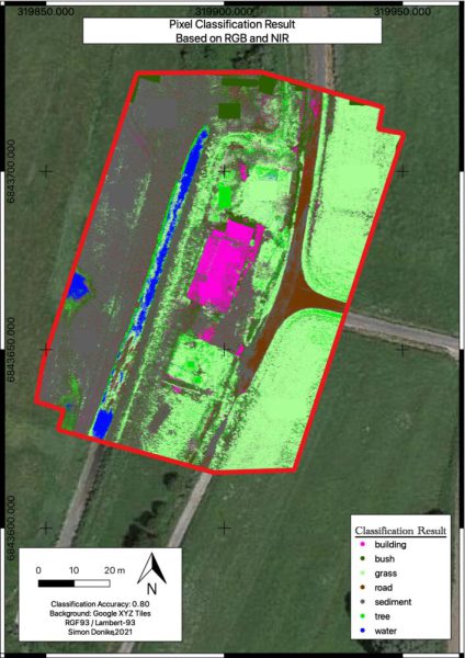 Map 8: Classification based on RGB and NIR values.