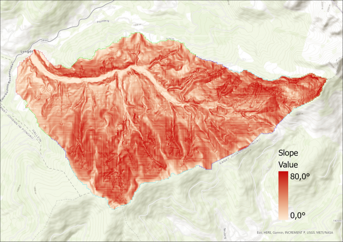 Image 3: Slope visualization of catchment area.